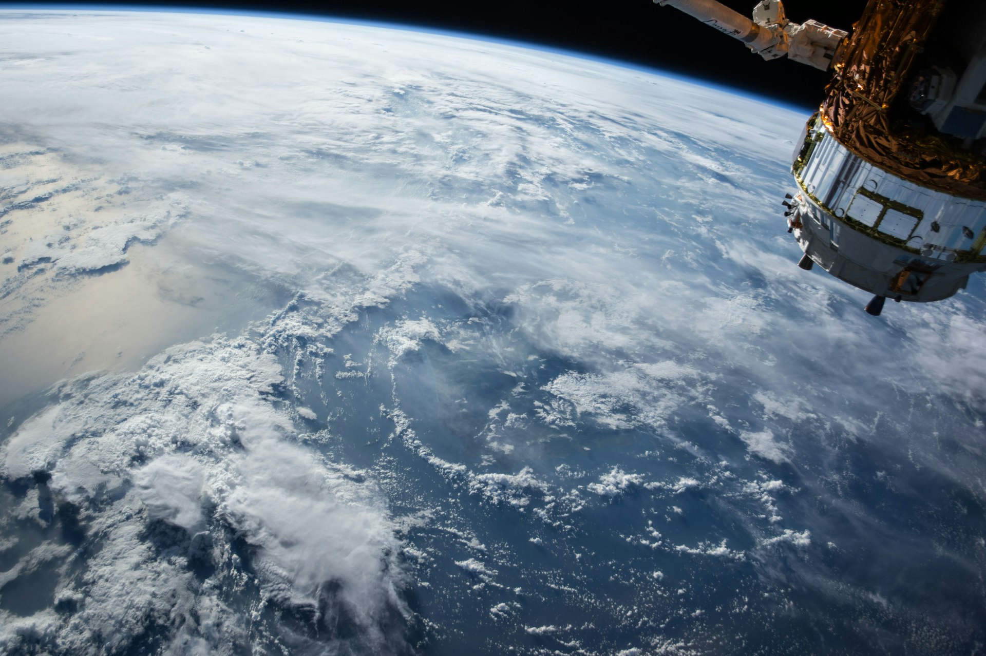Satellite orbiting above Earth